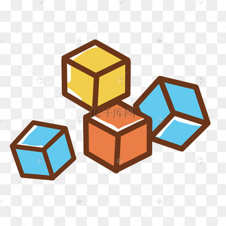 彩色正方体矢量图