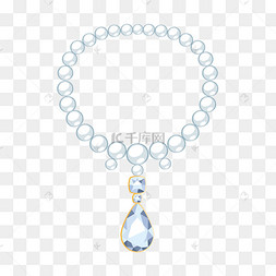 卡通白色珍珠项链设计