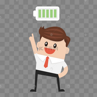 卡通精力满满的男人矢量素材