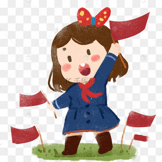 七一之举旗少先队员