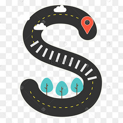 英文字母s型黑色黄底马路斑马线17