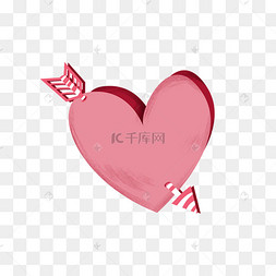 粉色爱心箭头