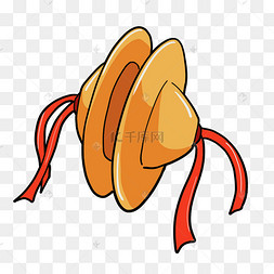 黄色铙钹乐器插画