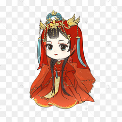 古装人物妃嫔手绘插画png免抠美女水彩人物免抠手绘卡通古装汉服古代