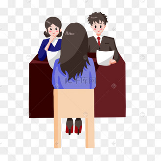 手绘招聘面试人物插画