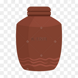 棕色瓷器酒坛