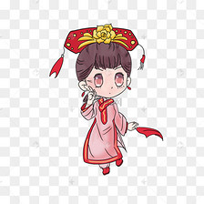 卡通q版古风萝莉宫女