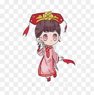 卡通q版古风萝莉宫女