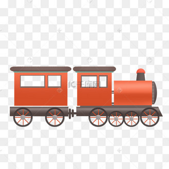 红色小火车免抠png素材