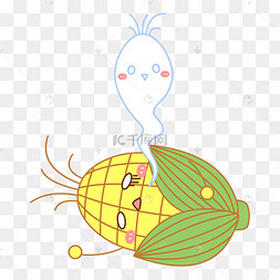 吐魂的玉米免抠图