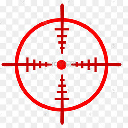 红色复古矢量纯色准星