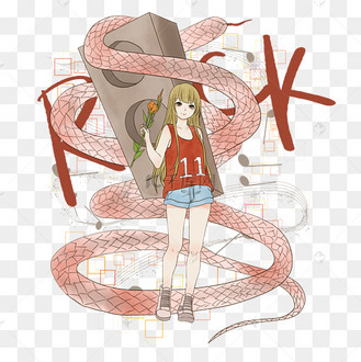 摇滚少女青年装饰音乐