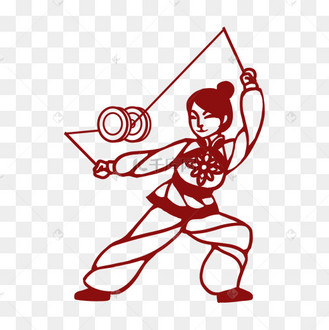 杂技抖空竹剪纸风民间杂耍