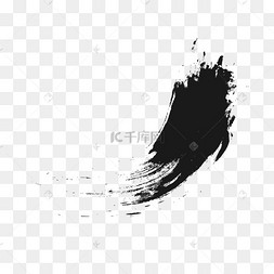 png墨迹笔画泼墨效果毛笔笔画中国