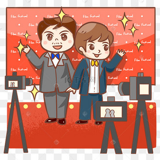 电影节黑色卡通艺术字