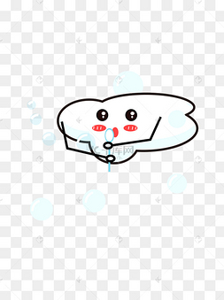 矢量简约可爱卡通吹泡泡白云