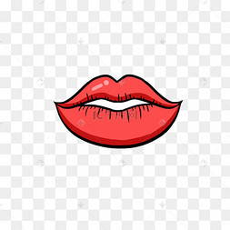 下载 png下载ai可爱的爱红唇贴纸下载 png下载psd可爱的嘴唇嘴巴插图