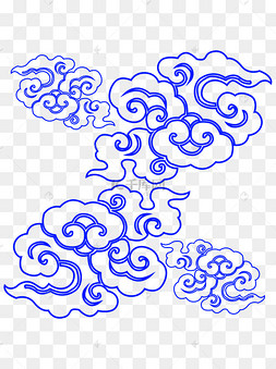 中国传统线性吉祥云素材