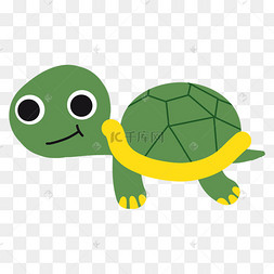矢量卡通可爱绿色乌龟