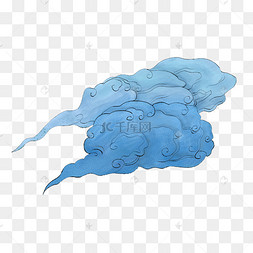 手绘云水墨云