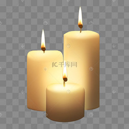 三根白色蜡烛png