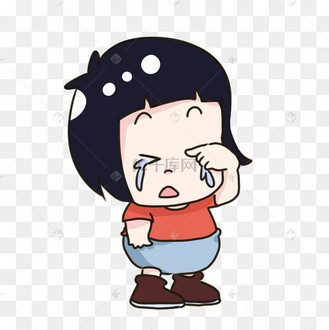 手绘卡通哭泣的小女孩
