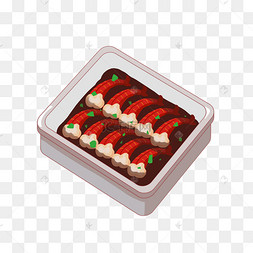 虾尾美食手绘插画