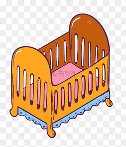 下载psd卡通母婴手绘插画合集下载 png下载psd手绘的婴儿床插画下载