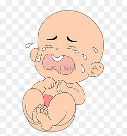 大哭的婴儿卡通插画