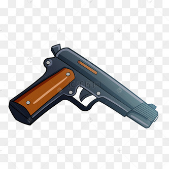 卡通军事手枪插画