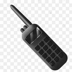 黑色军事对讲机插画