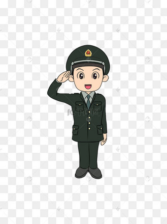 国庆节十月一军队陆军人物敬礼素材