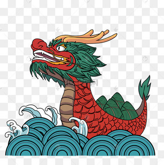 端午节龙舟载着一船粽子png素材