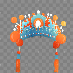 戏剧女性的凤冠插画