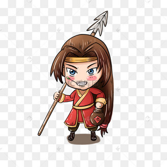 古风系列帅气持枪武士