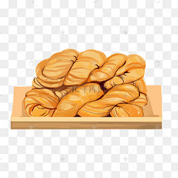 手绘新年年货麻花插画