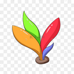 儿童彩色毽子插画