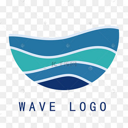 海浪元素标识logo设计