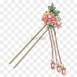 中国古风莲花步摇