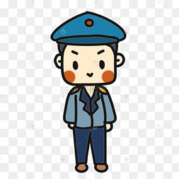 扁平卡通保安人物