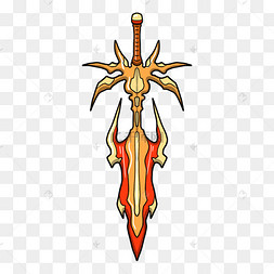 手绘古代神剑插画