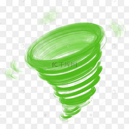 绿色清新旋风效果元素龙卷风伴有闪电龙卷风和雷电的飓风漩涡旋风式
