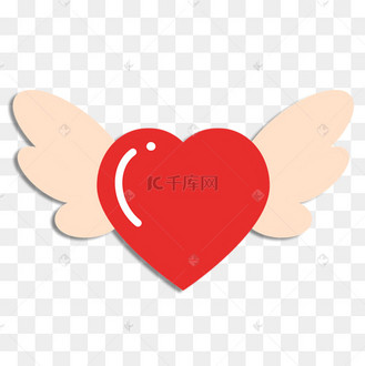 带着翅膀的桃心素材图