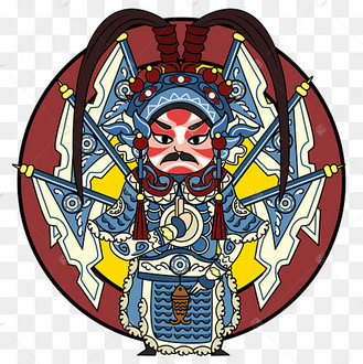 矢量扁平风京剧唱戏戏服人物
