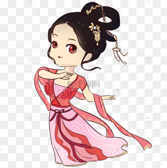 古风q版人物跳舞