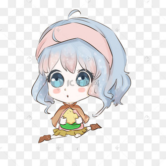 小女孩端午节吃粽子可爱风板绘