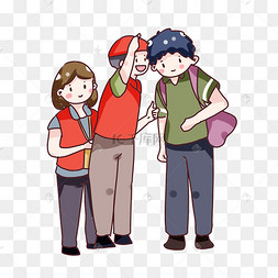 手绘卡通志愿者做公益