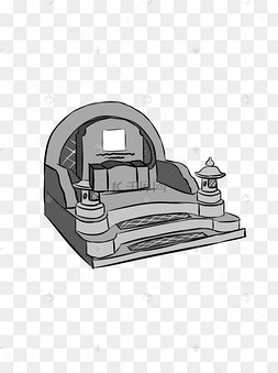 万圣节恐怖暗黑风格卡通插画墓碑