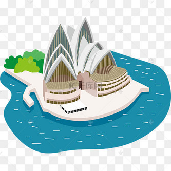 卡通风悉尼歌剧院