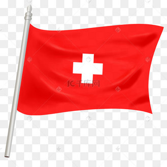 红色的瑞士国旗插画